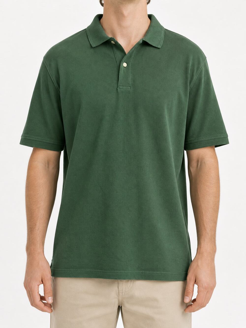 L.L.Bean Men's Traditional Fit Green 100% Cotton Short Sleeve Polo Shirt XL